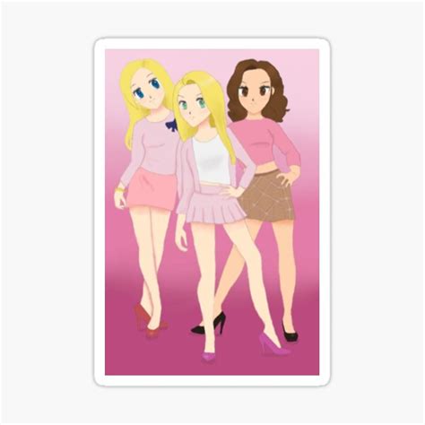Mean Girls Anime Sticker Sticker By Romirubanovich Redbubble