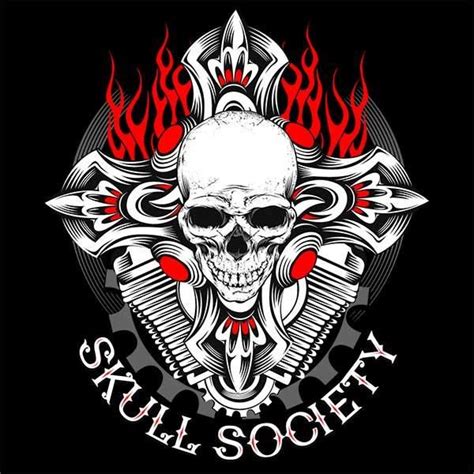 Biker Cross And Skull Skull Skull Design Graphic Illustration