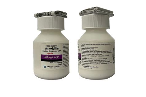 Amoxicillin For Oral Suspension Usp 75 Ml Dye Free 400 Mg5 Ml