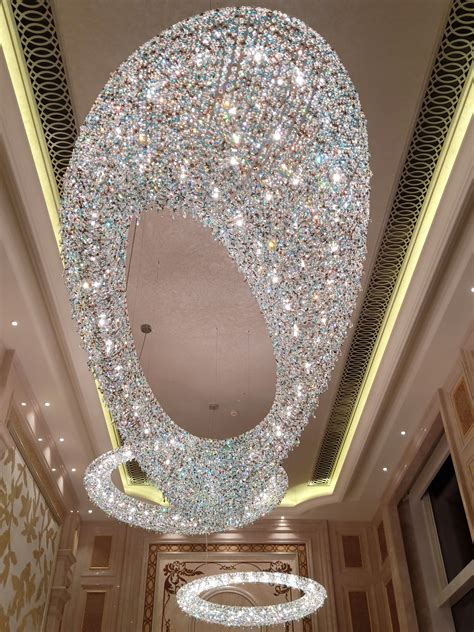 Grandiose Crystal Chandelier Cluster In A Luxury Interior Manooi