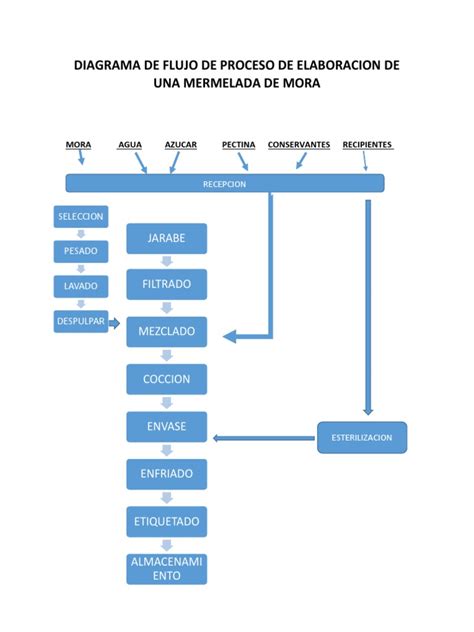 Diagrama De Flujo De Proceso De Elaboracion De Una Mermelada De Mora