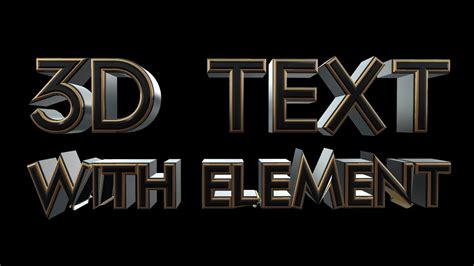 After Effects Tutorial 3d Text With Element Youtube