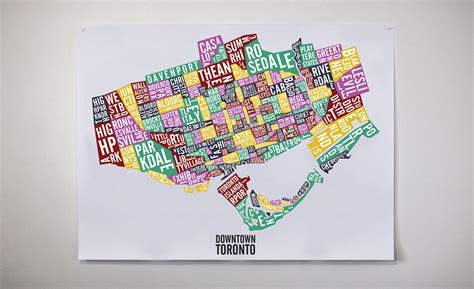 Downtown Toronto Neighbourhoods And Landmarks City Map Toronto Etsy Canada