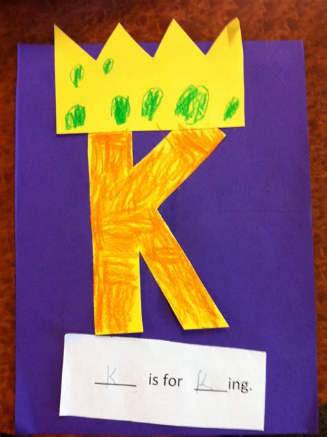 K Is For King Letter K Pre K Craft Letter K Crafts Alphabet Letter