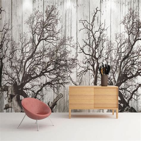 Custom Wallpaper Mural Retro Nostalgic Black White Woods Bvm Home