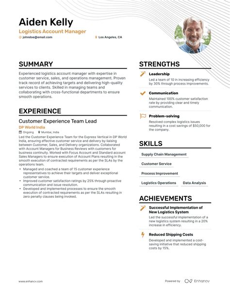 5 Logistics Account Manager Resume Examples And Guide For 2024