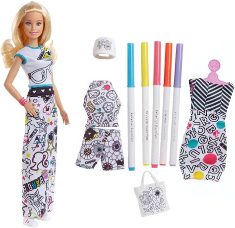 Barbie Crayola Color In Fashions Doll Blonde Hair With Accessories