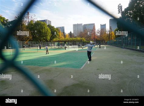 Senior Tennis Players In Tokyo Japan Stock Image Stock Photo Alamy