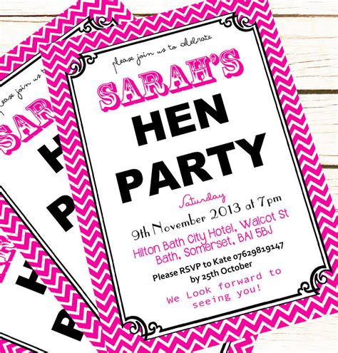 Personalised Hen Party Invitations By Precious Little Plum