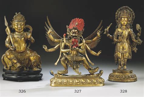 Global Nepali Museum A Gilt Copper Repousse Figure Of Vishnu Global