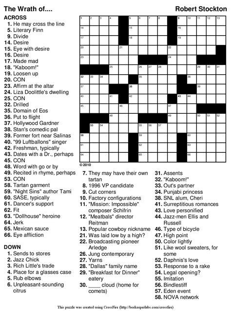 Printable Printable Crossword Puzzles