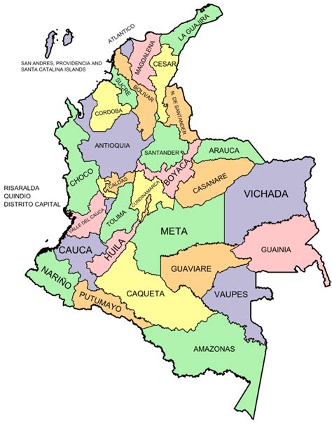 Departments Of Colombia Wikipedia
