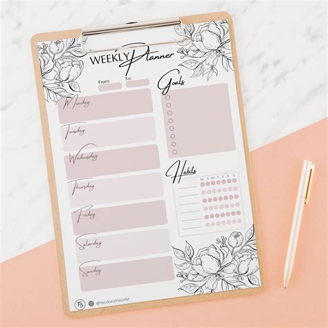 Aesthetic Study Planner Template Printable Templates