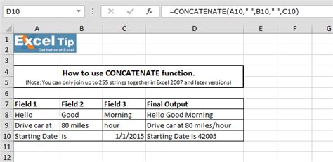 Concatenate Formula In Microsoft Excel Microsoft Excel Tips From