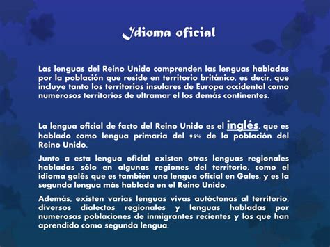 Reino Unido Idiomas Oficiais