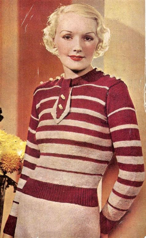 Jockey Stripe Jumper Vintage Knitting Pattern 247 Etsy Vintage