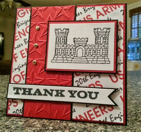 Airbornewifes Stamping Spot Army Engineer Thank You Cards