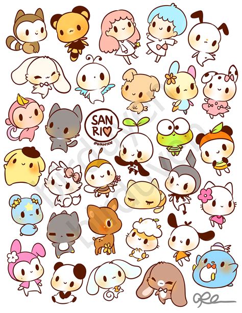 Sanrio Stickers Cute Animal Drawings Kawaii Kawaii Doodles Cute