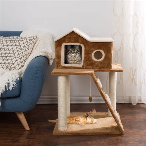 Petmaker 3 Tier Cat Tree Plush Multilevel Cat Tower With Scratching