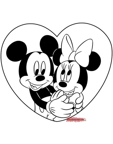 Mickey Mouse And Minnie Mouse Coloring Pages In Love