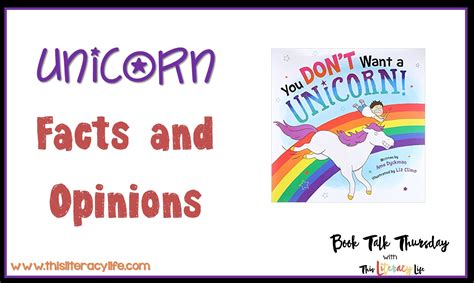 Unicorn Facts And Opinions On Book Talk Thursday This Literacy Life