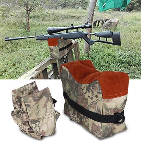 Qiilu Unfilled Front And Rear Shooters Gun Rest Sand Bags Shooting Bench