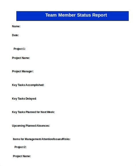 Status Report Templates 13 Free Word Excel And Pdf Formats Samples