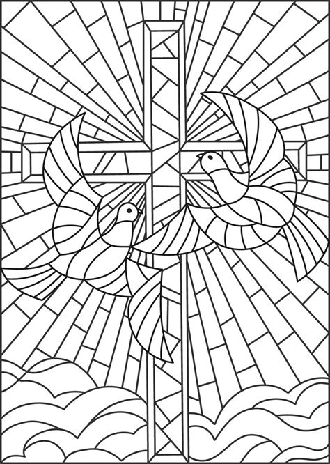 Some of these free coloring sheets are from church stained glass windows. Religious & Abstract Stained Glass PDF Coloring Book ...