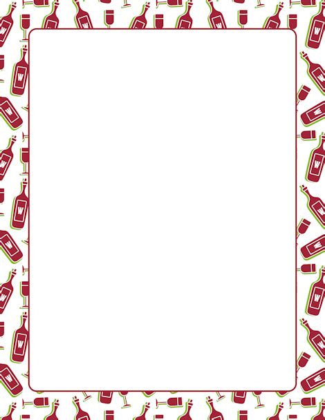 A Page Border With Wine Bottles And Glasses Free Downloads At