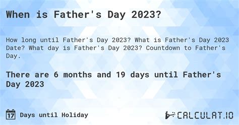 When Is Fathers Day 2024 Calculatio
