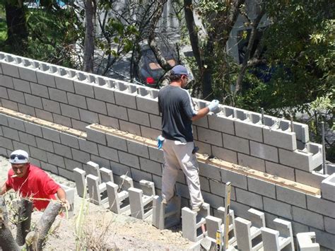 Retaining Wall Installation 6 | Concrete block walls, Retaining wall