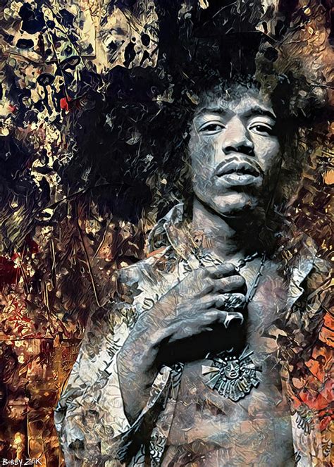 Hendrix Earth Blues Painting By Bobby Zeik Pixels