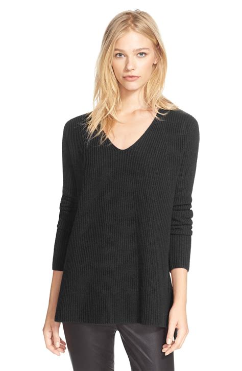 Vince Ribbed V Neck Cashmere Sweater Nordstrom