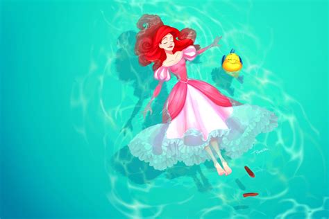 Download Pink Dress The Little Mermaid Water Red Hair Dress Feet