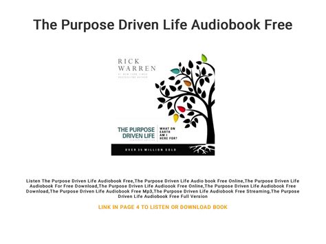 The Purpose Driven Life Audiobook Free By Vernalarissa Issuu