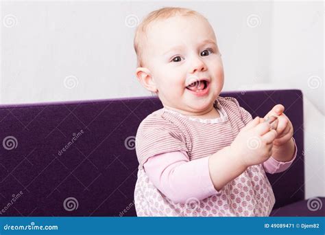 Smiling Baby Girl Stock Image Image Of Child Lifestyle 49089471