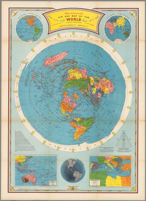 Air Age Map Of The World A Polar Projection David Rumsey Historical