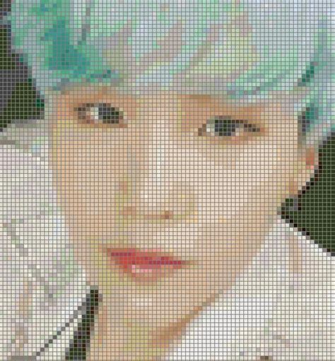 Here are all of our free patterns in one place! Suga BTS cross stitch Pattern | Pixel art grid, Portrait ...