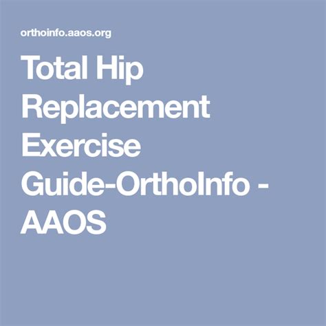 Revision Total Hip Replacement Orthoinfo Aaos 40f
