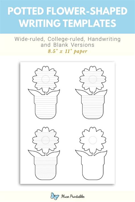 Free Printable Potted Flower Shaped Writing Templates This Pdf