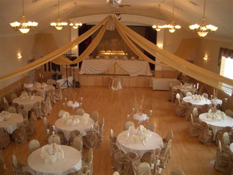 Banquet Hall Decorated For A Wedding Receptiongallery View