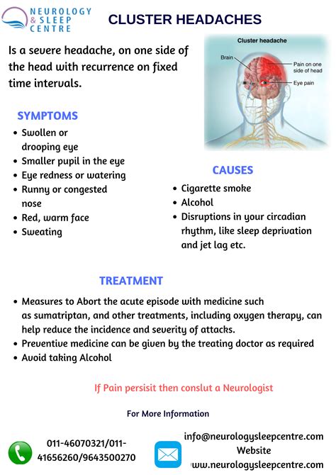 Chemical activity in your brain, the nerves or blood vessels surrounding your skull, or the muscles of your head and neck (or some. CLUSTER HEADACHES-Causes, Symptoms & Treatment