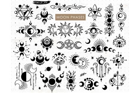 Moon Phases Svg Bundle Celestial Svg Graphic By Myspacegarden