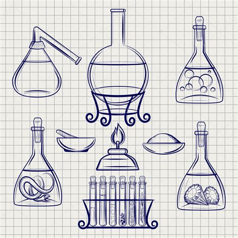 Sketch Of Science Lab Equipment Stock Vector By ©vectortatu 125295066