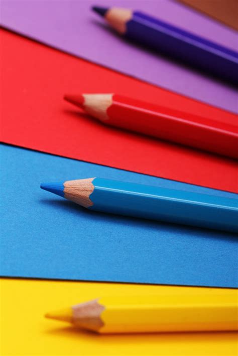 Free Photo Pencils On Colorful Paper