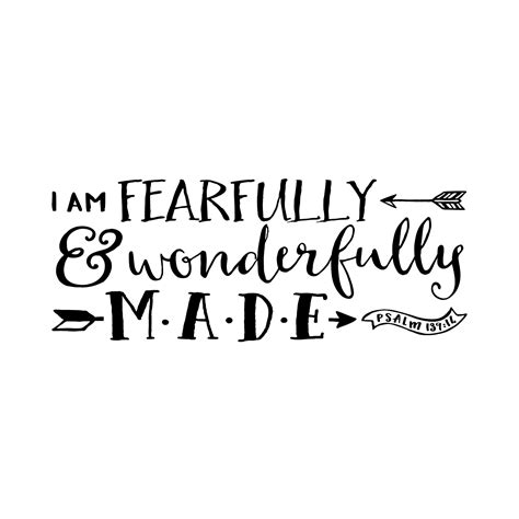 Psalm 139v14 Vinyl Wall Decal 27 I Am Fearfully And Wonderfully Made