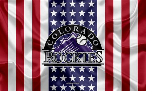 Download Wallpapers Colorado Rockies 4k Logo Emblem Silk Texture