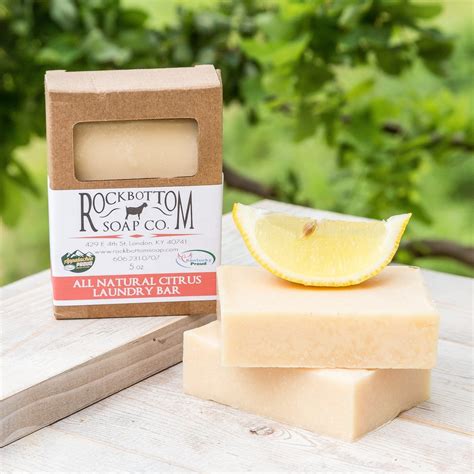 I used to make my own laundry detergent to be more eco friendly but it was much more of chore. All Natural Citrus Laundry Bar - Rock Bottom Soap