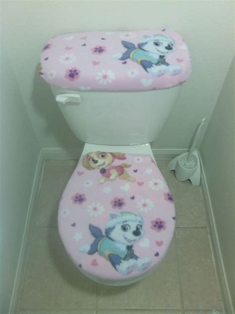 Paw Patrol Fleece Fabric Toilet Seat Cover Set Bathroom Etsy