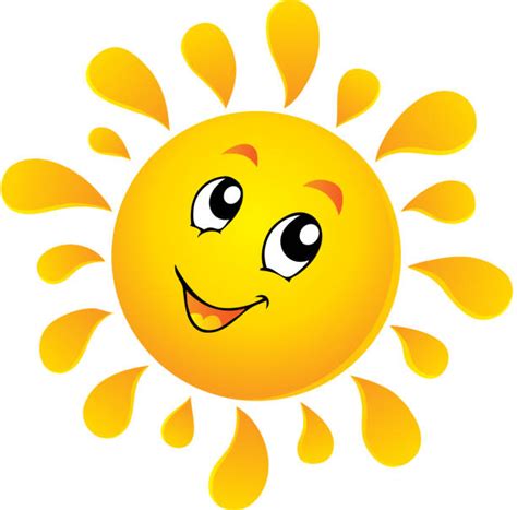 Best Clip Art Of A Smiley Face Sun Illustrations Royalty Free Vector